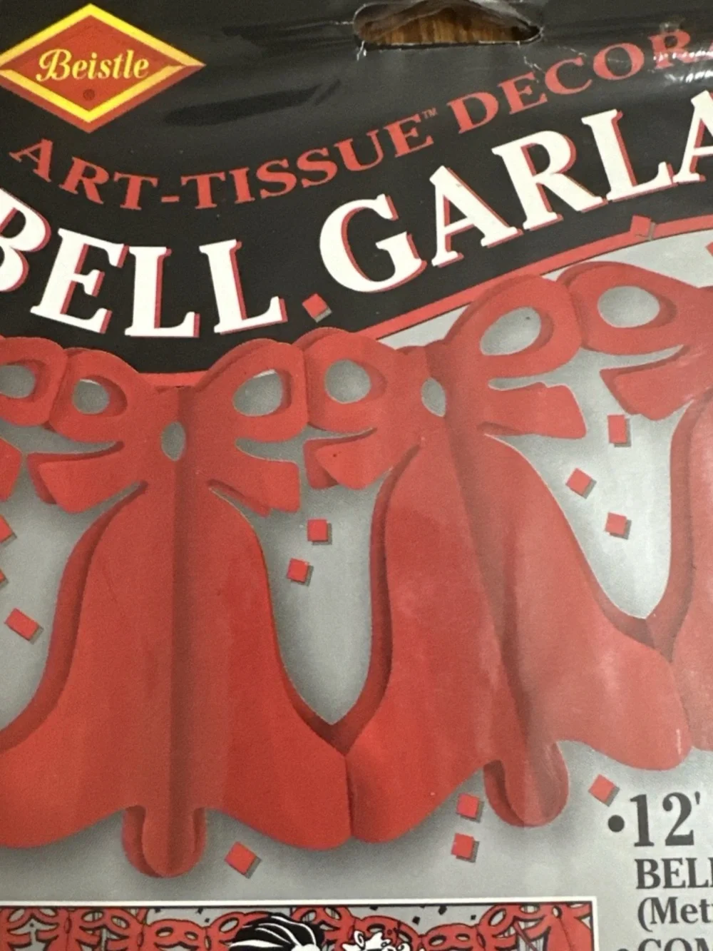 VTG 1998 Beistle Wedding Bell Garland 12’ (X 3) Westminster 3-D Red bells decor